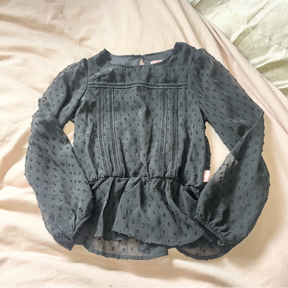 BCBG girls black blouse top